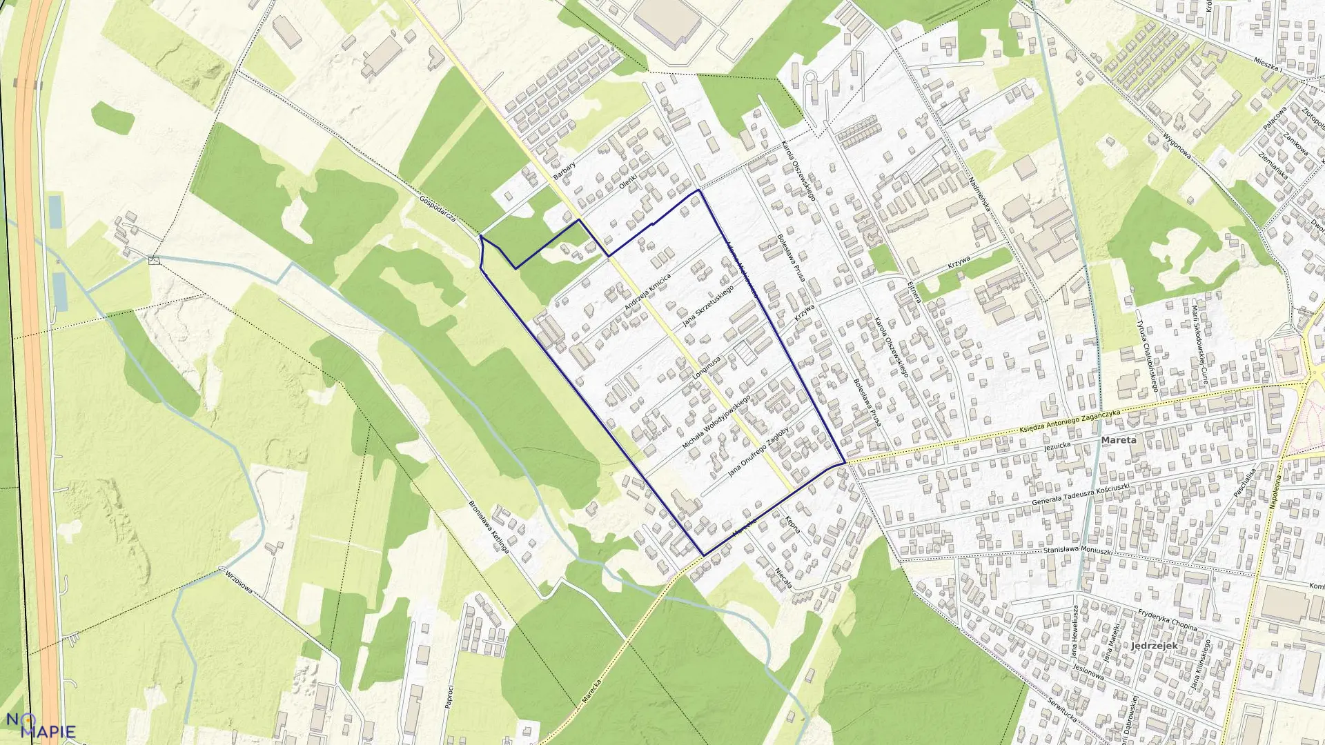 Mapa obrębu 06 w mieście Kobyłka