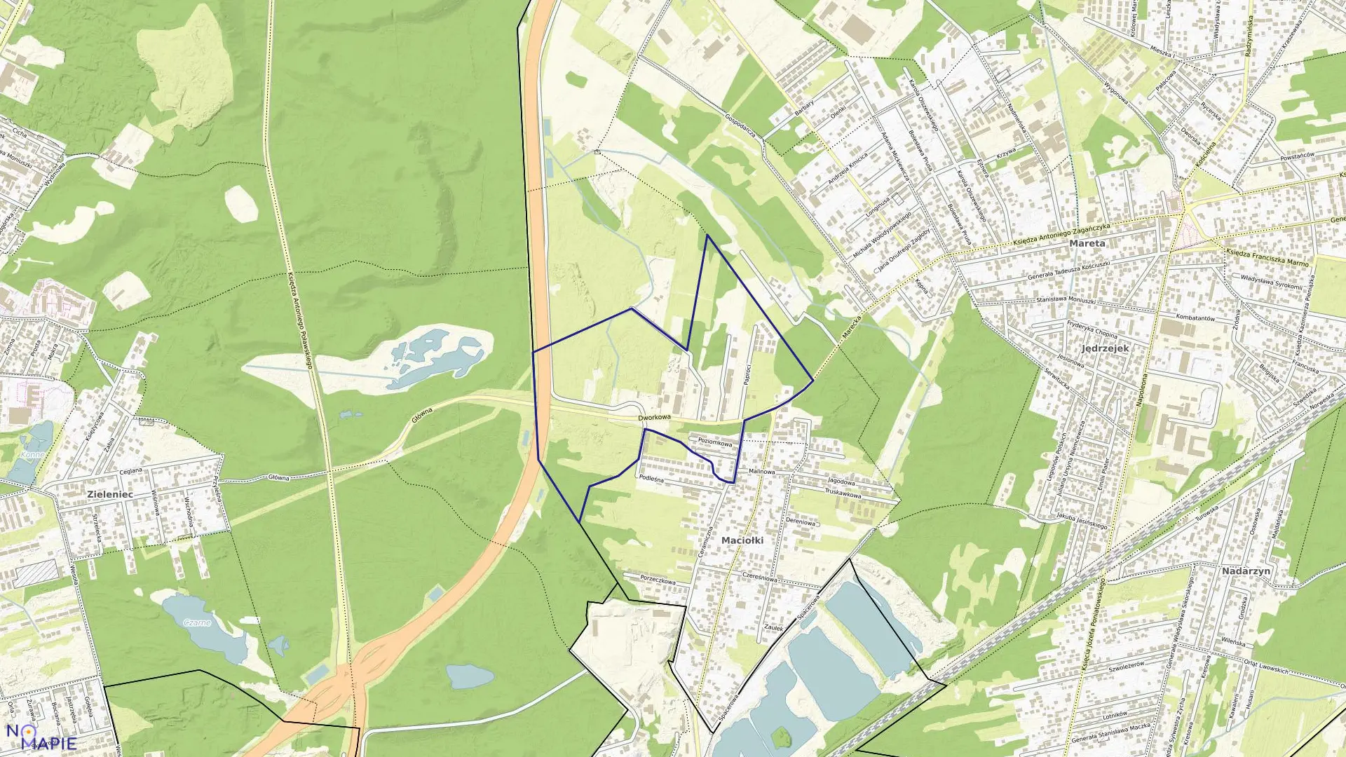 Mapa obrębu 09 w mieście Kobyłka
