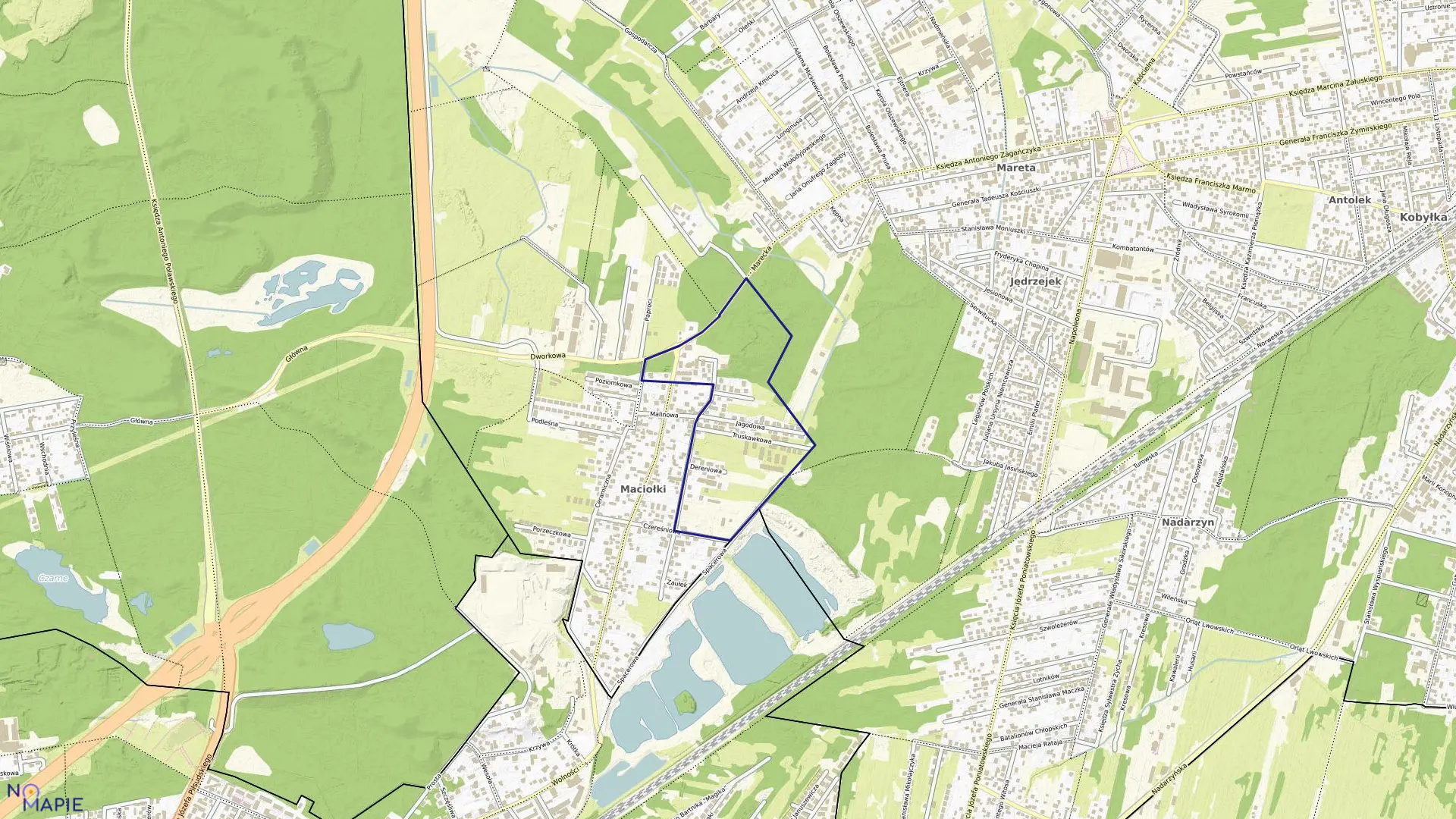 Mapa obrębu 10 w mieście Kobyłka
