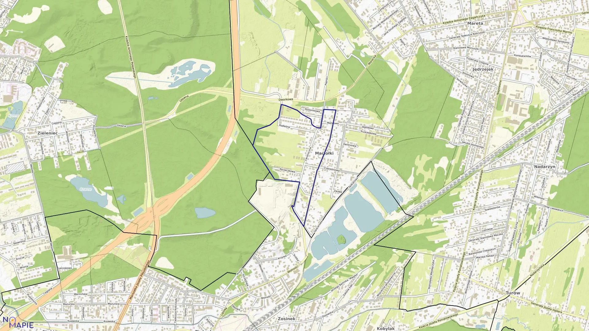 Mapa obrębu 11 w mieście Kobyłka