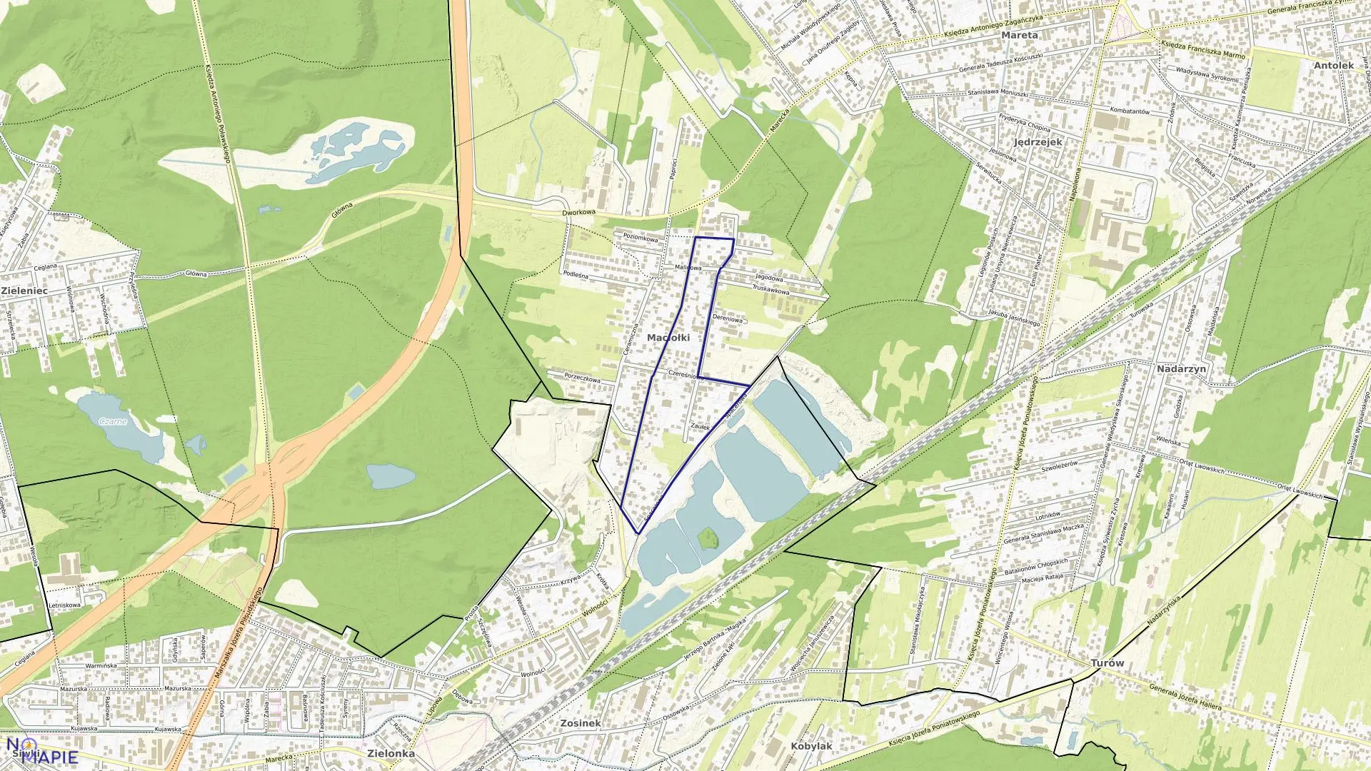 Mapa obrębu 12 w mieście Kobyłka