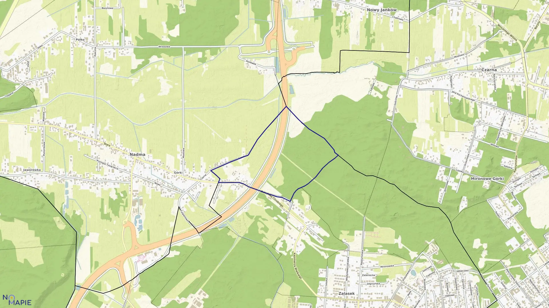 Mapa obrębu 18 w mieście Kobyłka