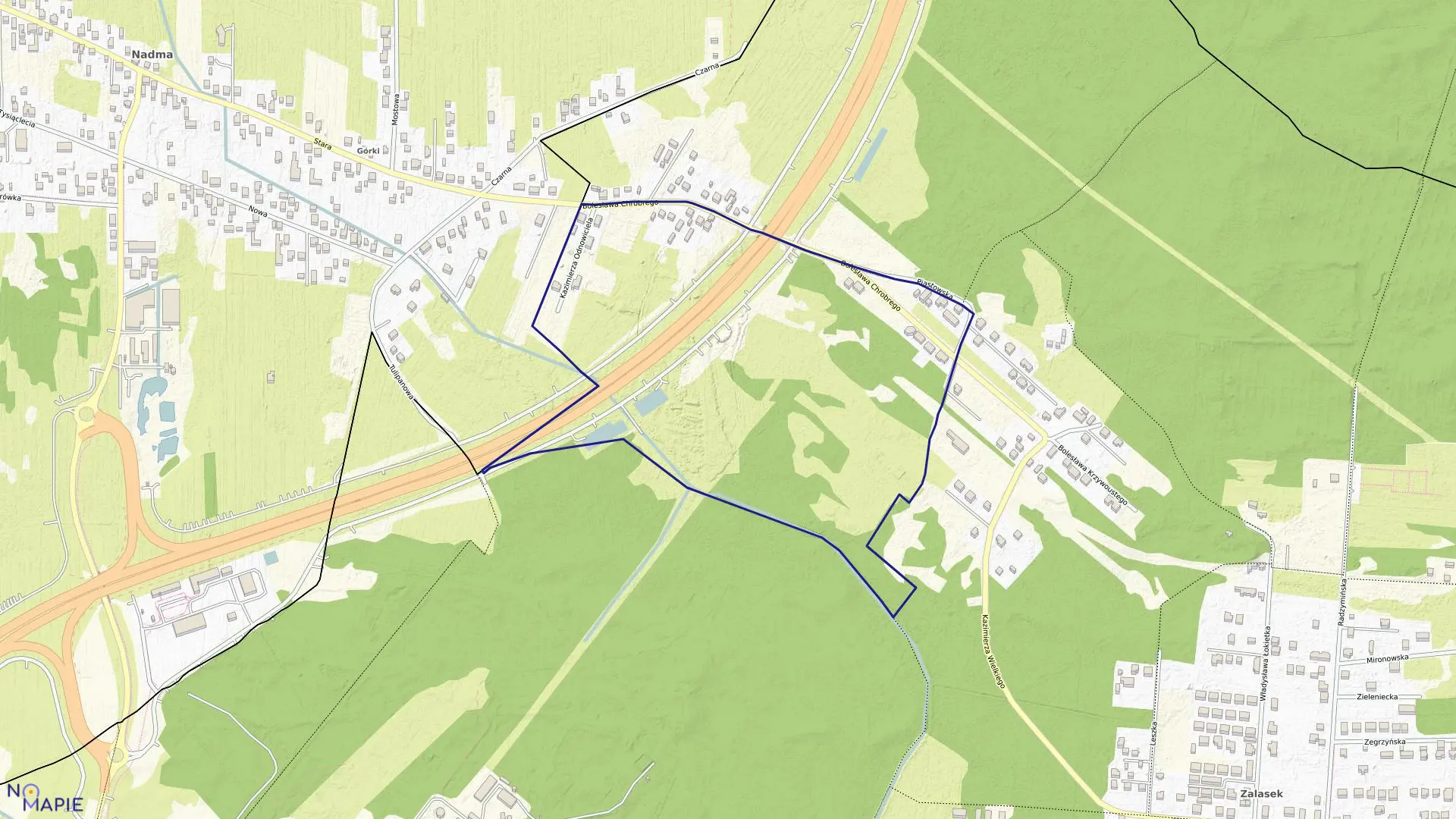 Mapa obrębu 19 w mieście Kobyłka