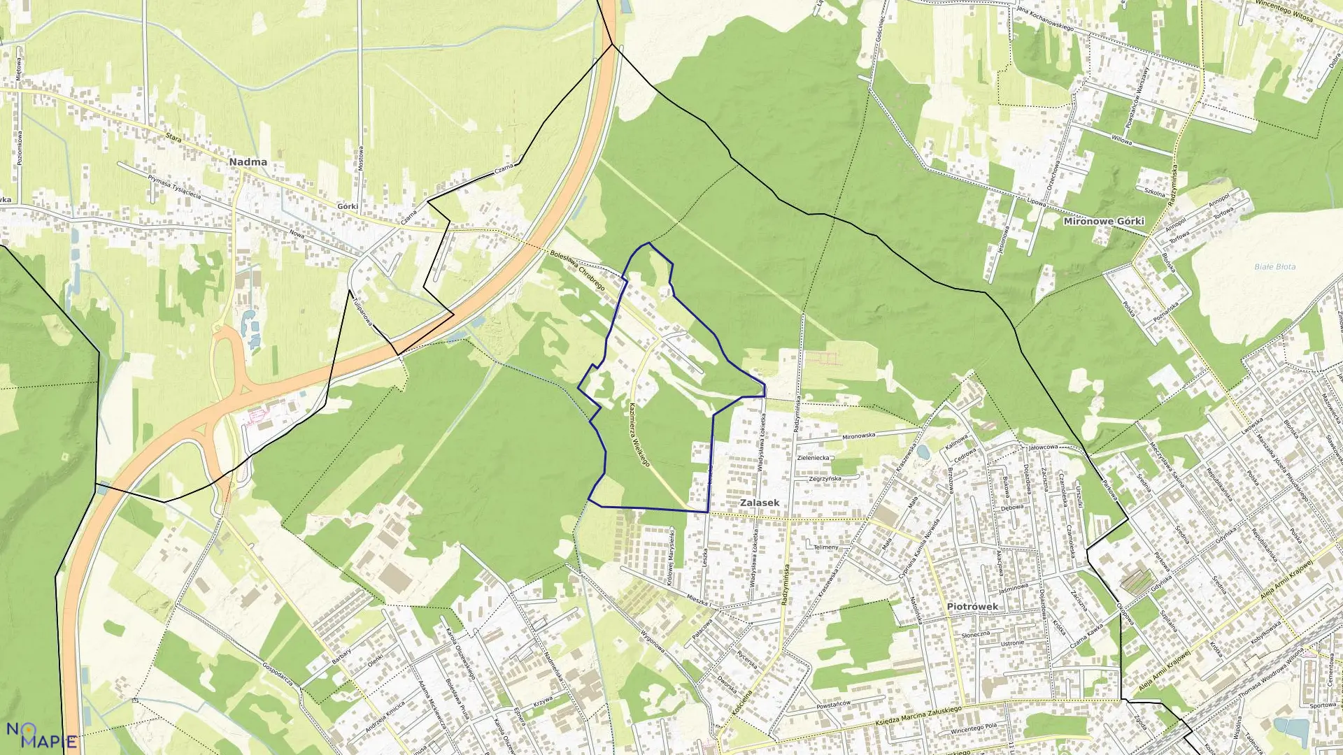 Mapa obrębu 20 w mieście Kobyłka