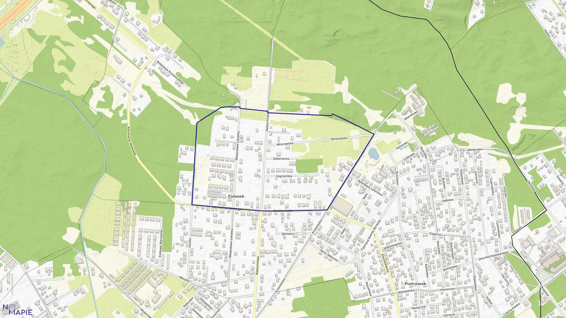 Mapa obrębu 23 w mieście Kobyłka