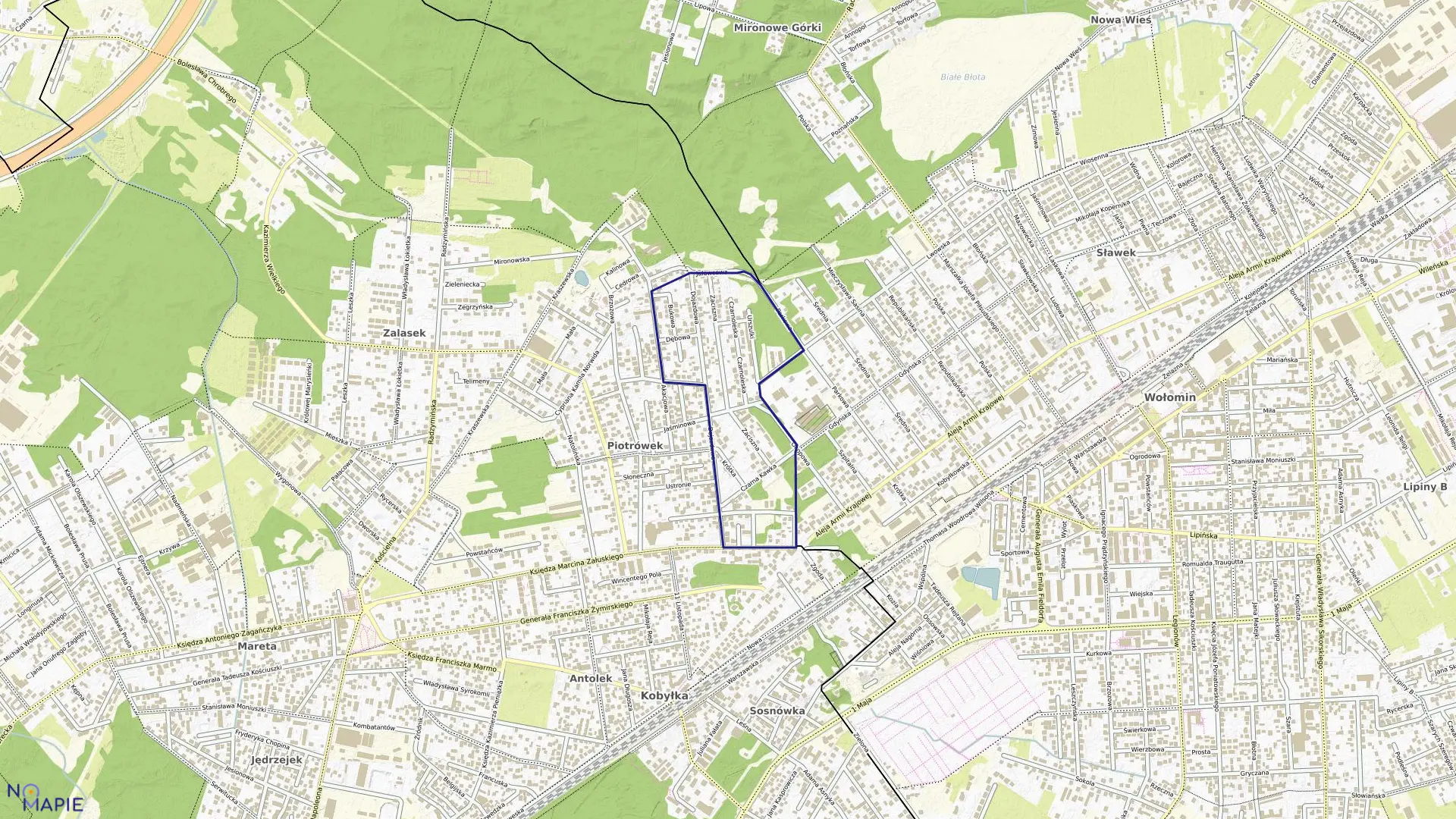 Mapa obrębu 27 w mieście Kobyłka