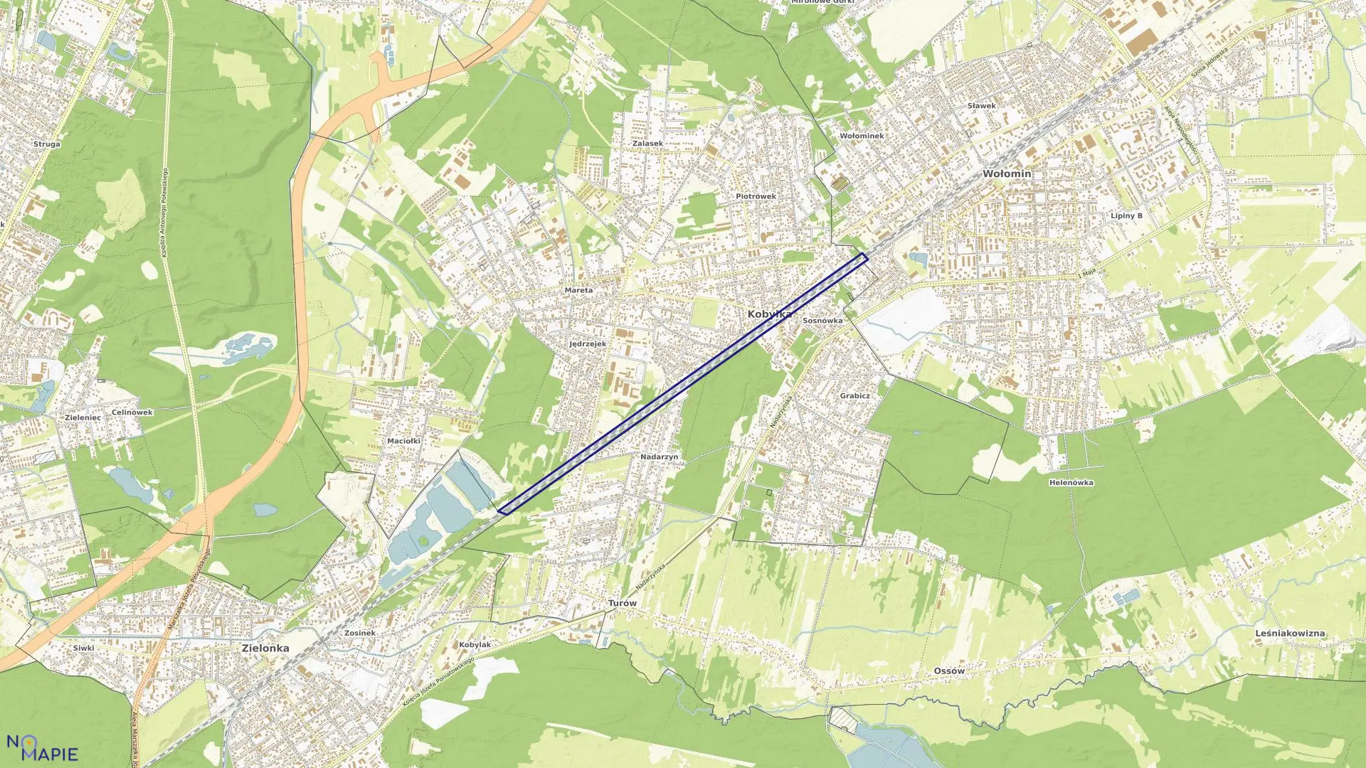 Mapa obrębu 34 w mieście Kobyłka