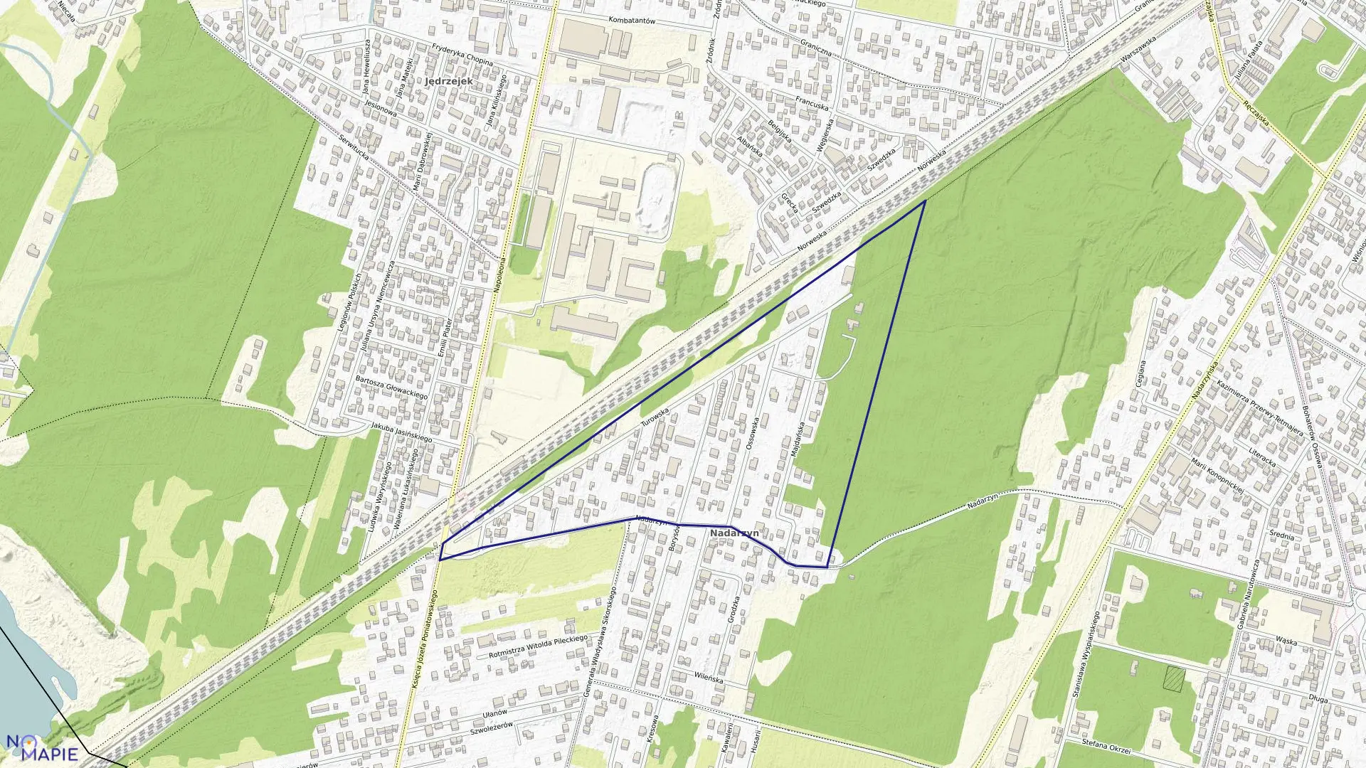 Mapa obrębu 37 w mieście Kobyłka