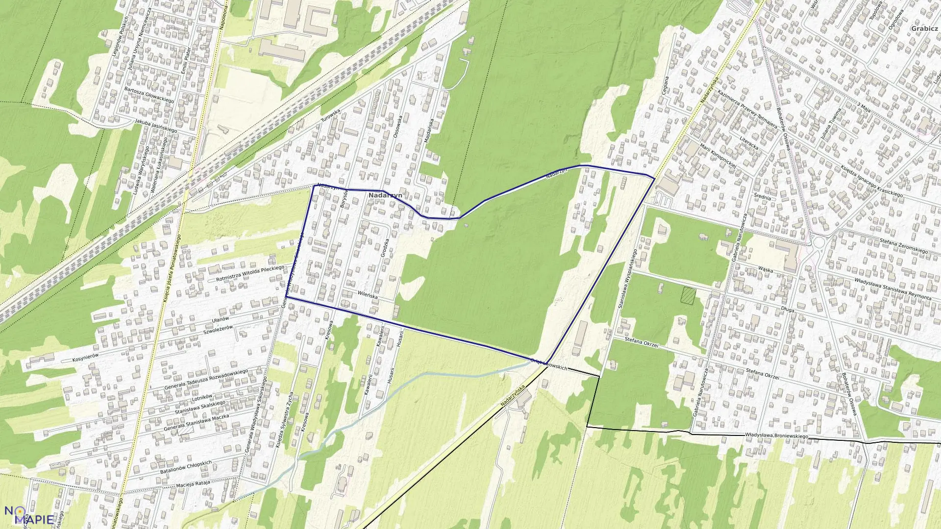 Mapa obrębu 38 w mieście Kobyłka