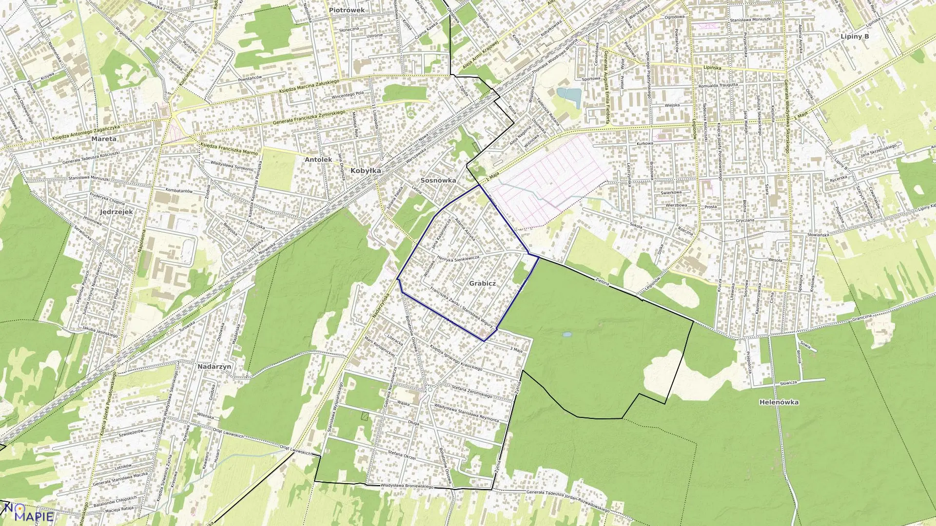 Mapa obrębu 39 w mieście Kobyłka