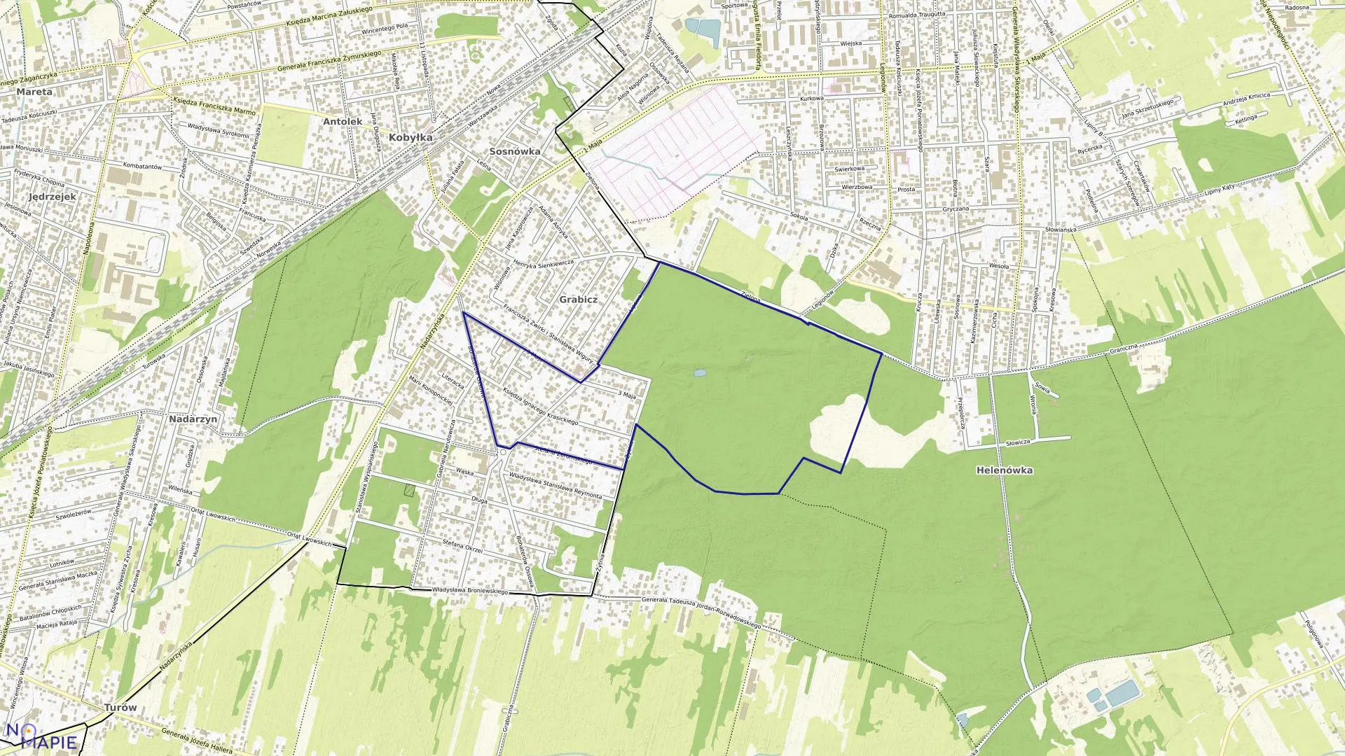 Mapa obrębu 40 w mieście Kobyłka