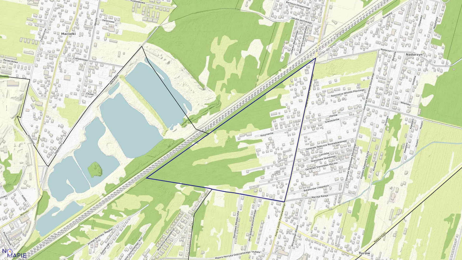 Mapa obrębu 43 w mieście Kobyłka