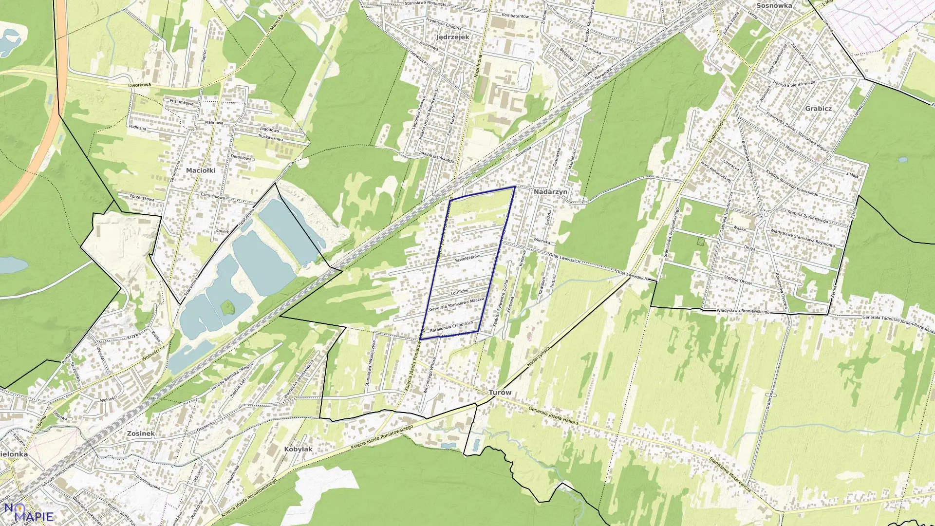 Mapa obrębu 44 w mieście Kobyłka