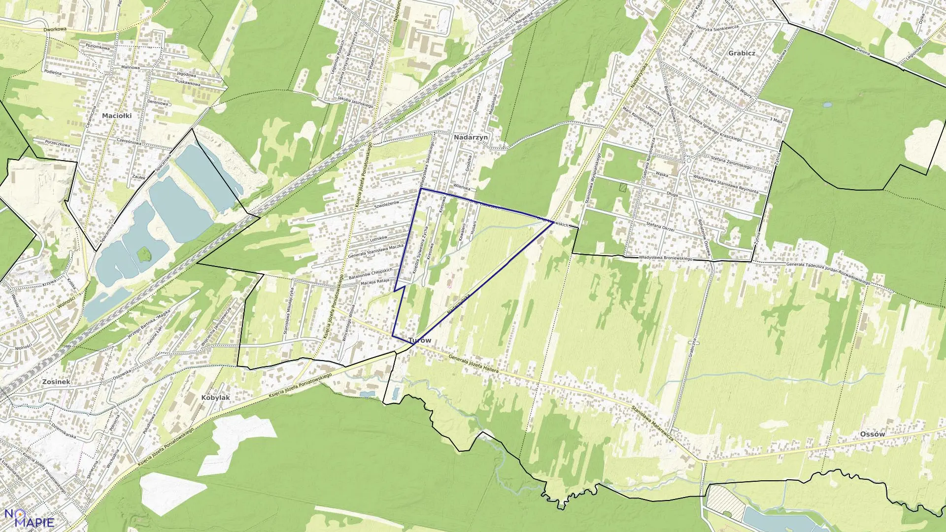 Mapa obrębu 45 w mieście Kobyłka