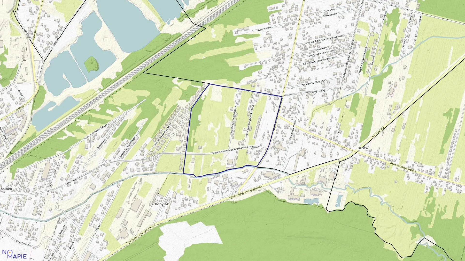 Mapa obrębu 46 w mieście Kobyłka